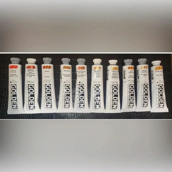 🎨 HUGE LOT of 60 🖌️ GOLDEN ACRYLIC Heavy Body PAINT TUBES 2 fl oz (59mL) - Picture 3 of 7